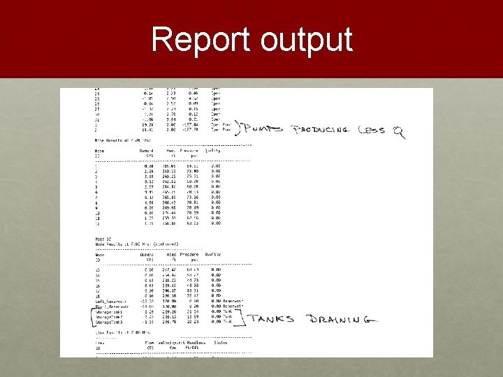 Report output 