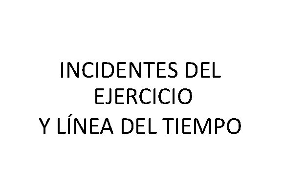 INCIDENTES DEL EJERCICIO Y LÍNEA DEL TIEMPO 