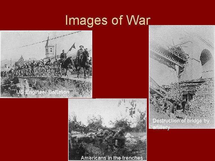 Images of War US Engineer Battalion Destruction of bridge by artillery Americans in the