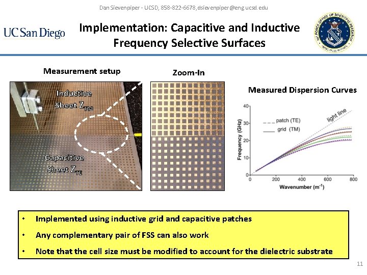 Dan Sievenpiper - UCSD, 858 -822 -6678, dsievenpiper@eng. ucsd. edu Implementation: Capacitive and Inductive