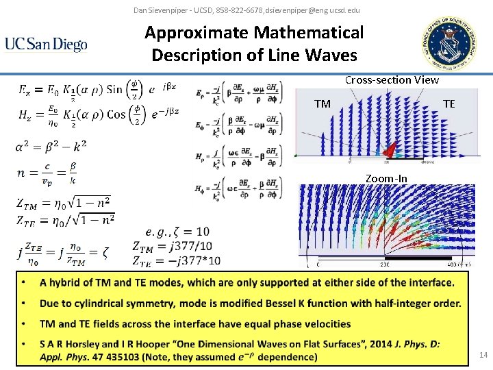 Dan Sievenpiper - UCSD, 858 -822 -6678, dsievenpiper@eng. ucsd. edu Approximate Mathematical Description of