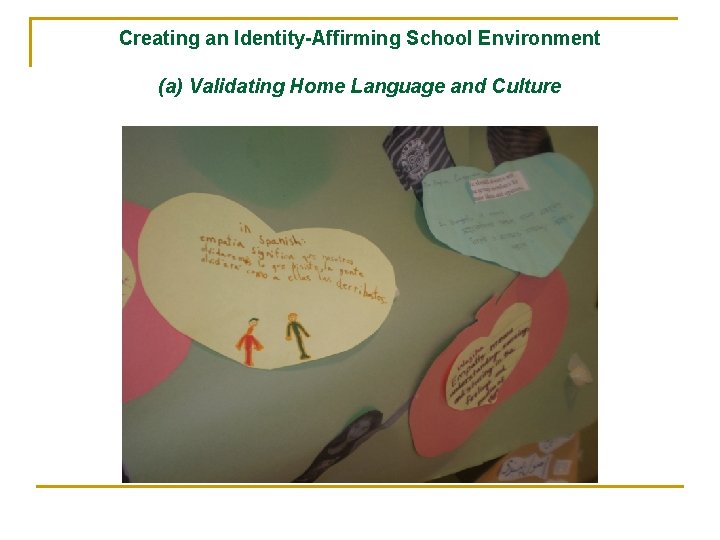 Creating an Identity-Affirming School Environment (a) Validating Home Language and Culture 