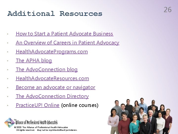 Additional Resources • How to Start a Patient Advocate Business • An Overview of