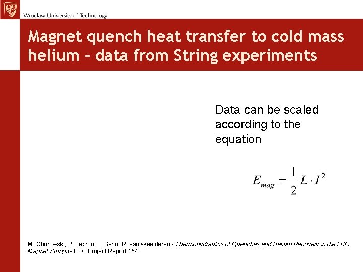 MCh, TE Seminar 12. 11. 09 Magnet quench heat transfer to cold mass helium
