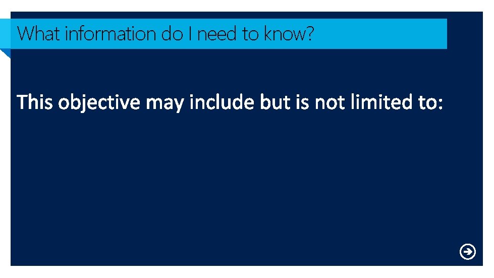 What information do I need to know? 