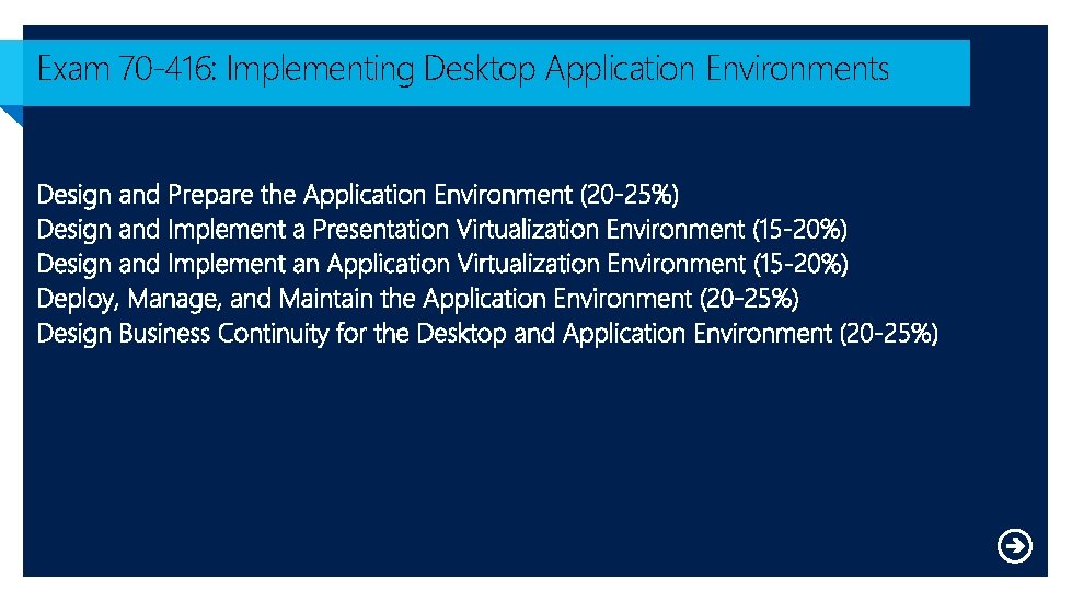 Exam 70 -416: Implementing Desktop Application Environments 