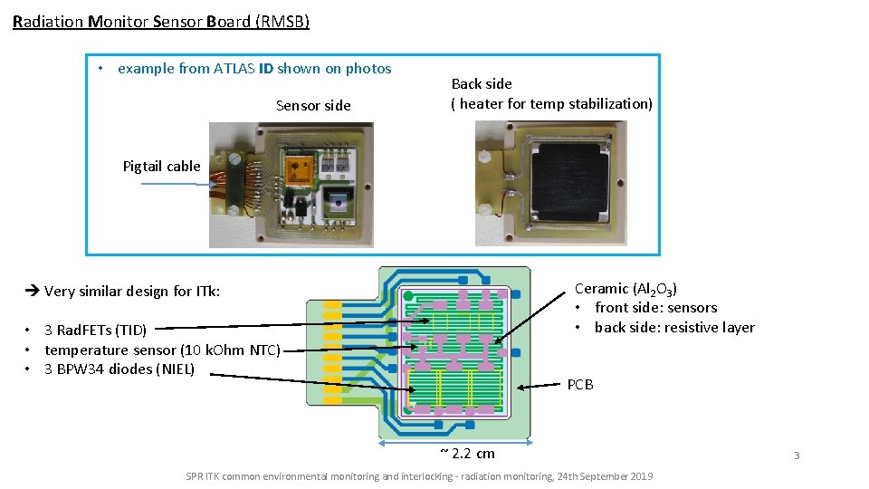 Radiation Monitor Sensor Board (RMSB) • example from ATLAS ID shown on photos Sensor