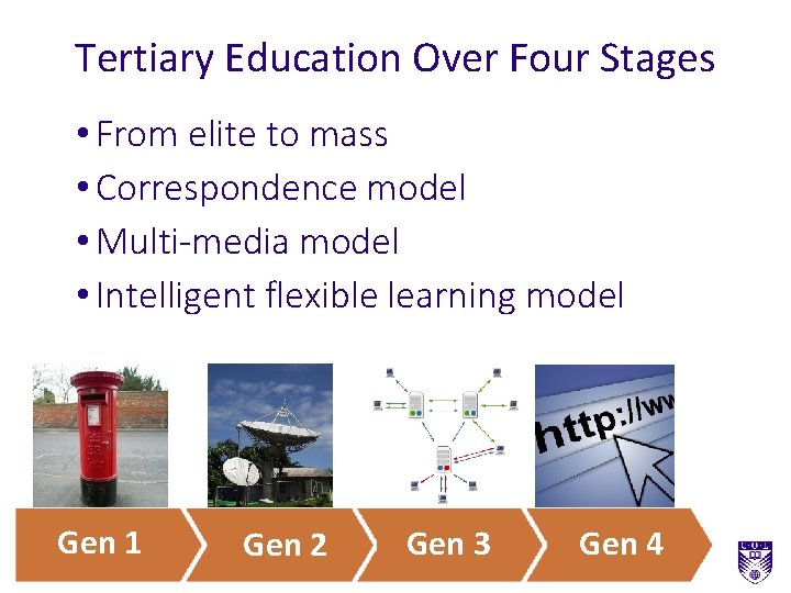 Tertiary Education Over Four Stages • From elite to mass • Correspondence model •