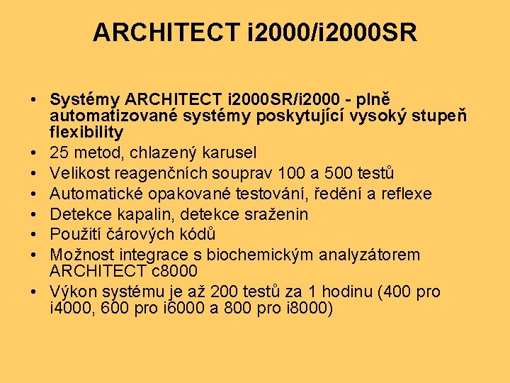 ARCHITECT i 2000/i 2000 SR • Systémy ARCHITECT i 2000 SR/i 2000 - plně