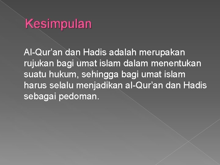 Alquran Dan Alhadis Sebagai Pedoman Hidup Mata Pelajaran