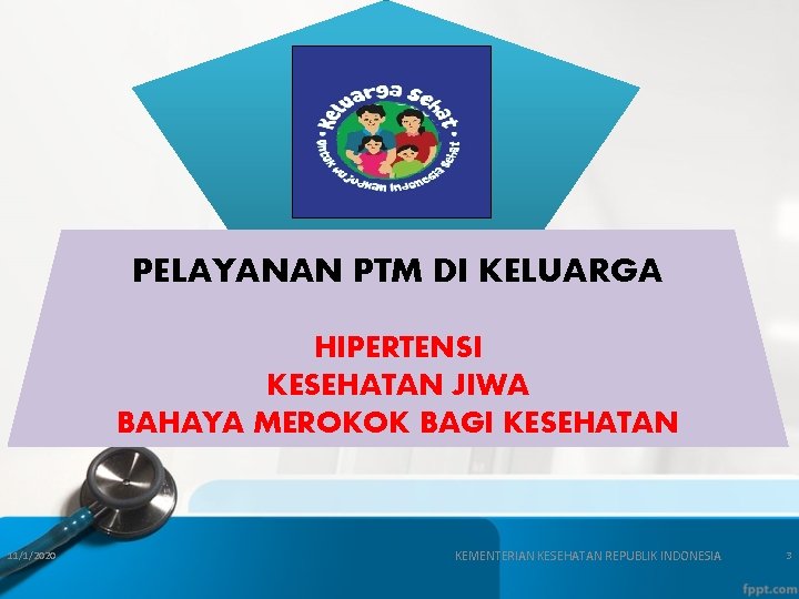 PELAYANAN PTM DI KELUARGA HIPERTENSI KESEHATAN JIWA BAHAYA MEROKOK BAGI KESEHATAN 11/1/2020 KEMENTERIAN KESEHATAN