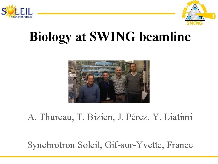 SWING Biology at SWING beamline A. Thureau, T. Bizien, J. Pérez, Y. Liatimi Synchrotron