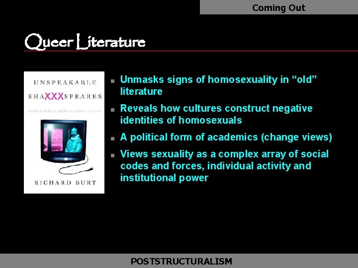 Coming Out Queer Literature as n n Unmasks signs of homosexuality in “old” literature
