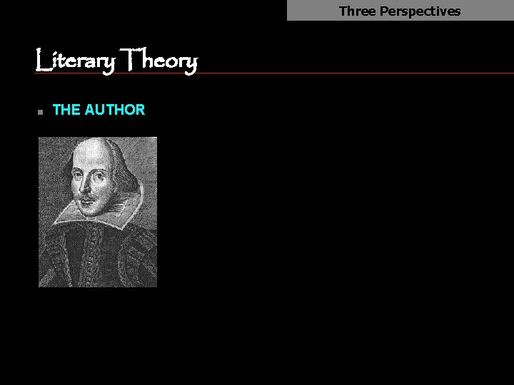 Three Perspectives Literary Theory n THE AUTHOR 
