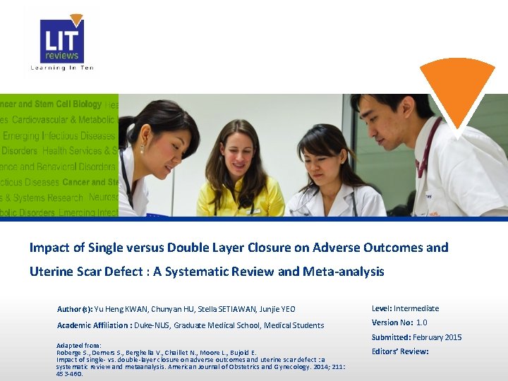 Impact of Single versus Double Layer Closure on Adverse Outcomes and Uterine Scar Defect