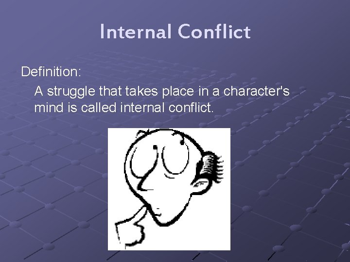Internal Conflict Definition: A struggle that takes place in a character's mind is called