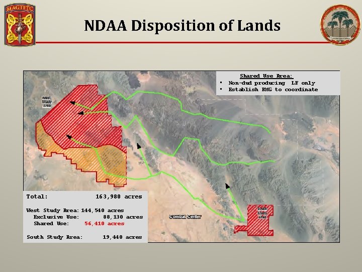 NDAA Disposition of Lands • • Total: 163, 980 acres West Study Area: 144,