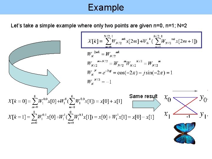 Example Let’s take a simple example where only two points are given n=0, n=1;