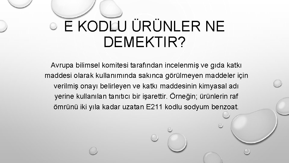 E KODLU ÜRÜNLER NE DEMEKTIR? Avrupa bilimsel komitesi tarafından incelenmiş ve gıda katkı maddesi