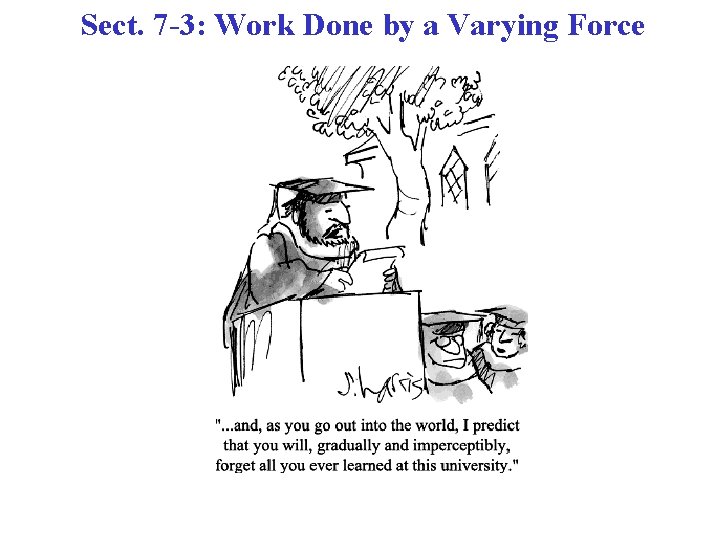 Sect. 7 -3: Work Done by a Varying Force 