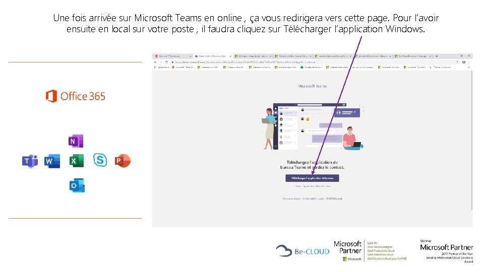 Une fois arrivée sur Microsoft Teams en online , ça vous redirigera vers cette