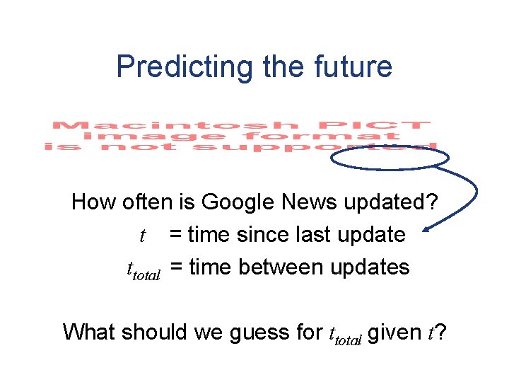 Predicting the future How often is Google News updated? t = time since last