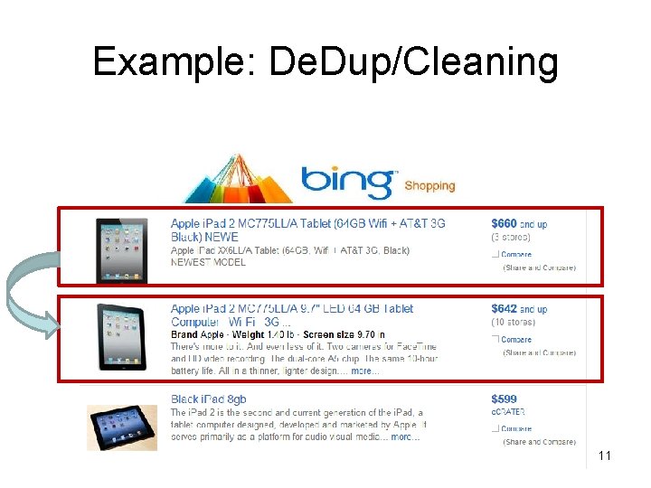 Example: De. Dup/Cleaning 11 Example: De. Dup/Cleaning 11