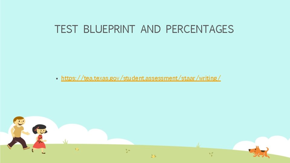TEST BLUEPRINT AND PERCENTAGES § https: //tea. texas. gov/student. assessment/staar/writing/ 