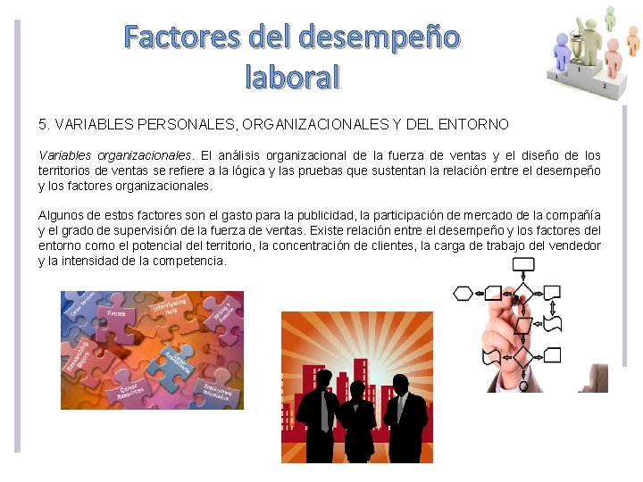 Factores del desempeño laboral 5. VARIABLES PERSONALES, ORGANIZACIONALES Y DEL ENTORNO Variables organizacionales. El Factores del desempeño laboral 5. VARIABLES PERSONALES, ORGANIZACIONALES Y DEL ENTORNO Variables organizacionales. El