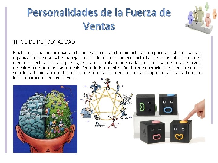 Personalidades de la Fuerza de Ventas TIPOS DE PERSONALIDAD Finalmente, cabe mencionar que la Personalidades de la Fuerza de Ventas TIPOS DE PERSONALIDAD Finalmente, cabe mencionar que la