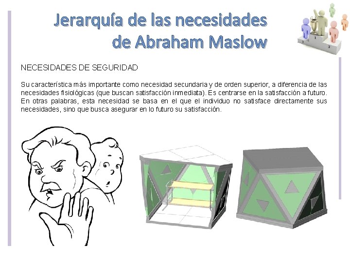 Jerarquía de las necesidades de Abraham Maslow NECESIDADES DE SEGURIDAD Su característica más importante Jerarquía de las necesidades de Abraham Maslow NECESIDADES DE SEGURIDAD Su característica más importante