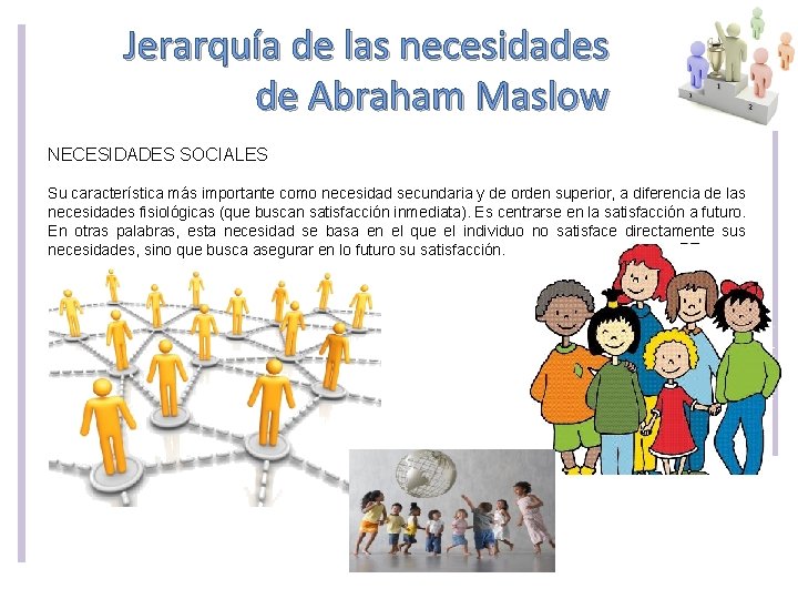 Jerarquía de las necesidades de Abraham Maslow NECESIDADES SOCIALES Su característica más importante como Jerarquía de las necesidades de Abraham Maslow NECESIDADES SOCIALES Su característica más importante como