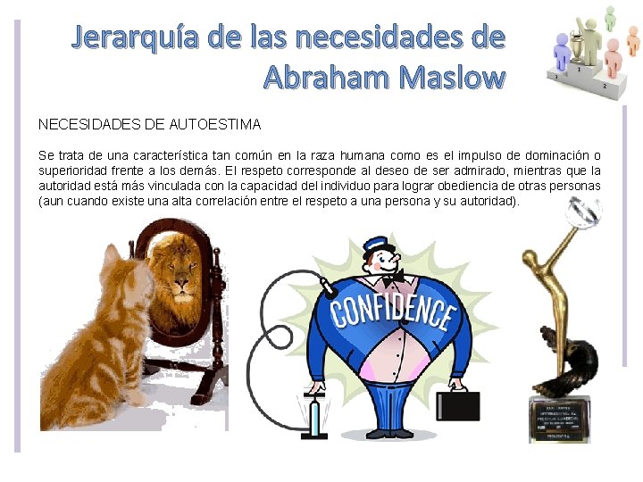 Jerarquía de las necesidades de Abraham Maslow NECESIDADES DE AUTOESTIMA Se trata de una Jerarquía de las necesidades de Abraham Maslow NECESIDADES DE AUTOESTIMA Se trata de una