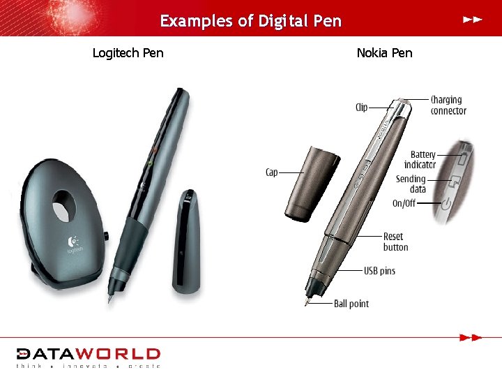 Examples of Digital Pen Logitech Pen Nokia Pen 