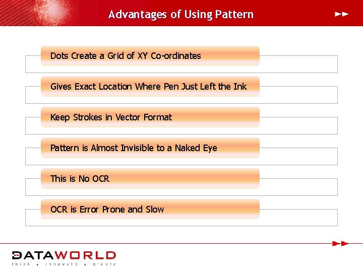 Advantages of Using Pattern Dots Create a Grid of XY Co-ordinates Gives Exact Location