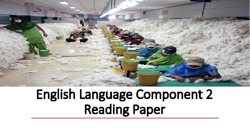 English Language Component 2 Reading Paper 