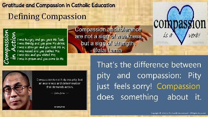 Gratitude and Compassion in Catholic Education Defining Compassion 