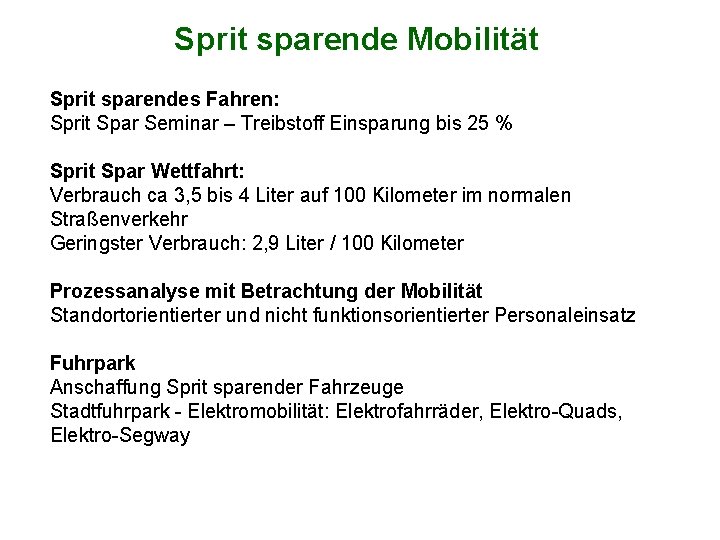 Sprit sparende Mobilität Sprit sparendes Fahren: Sprit Spar Seminar – Treibstoff Einsparung bis 25