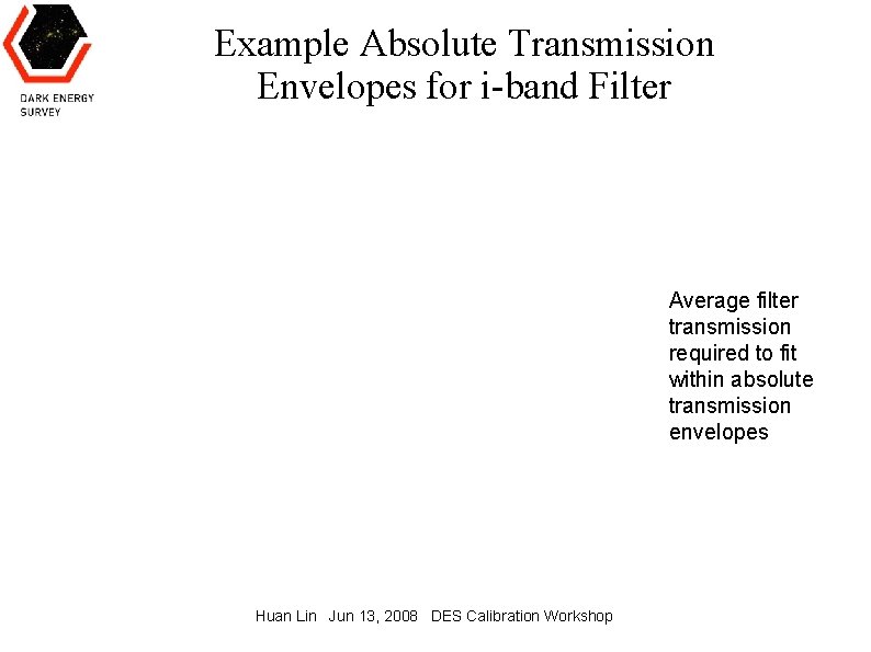 Example Absolute Transmission Envelopes for i-band Filter Average filter transmission required to fit within