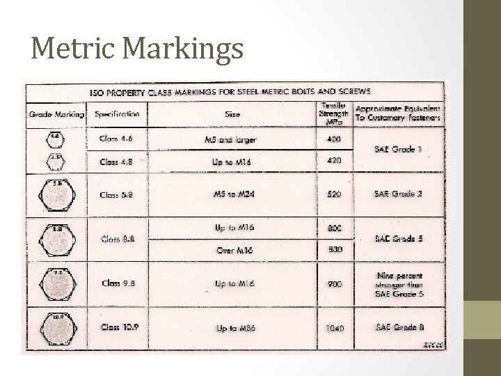 Metric Markings 