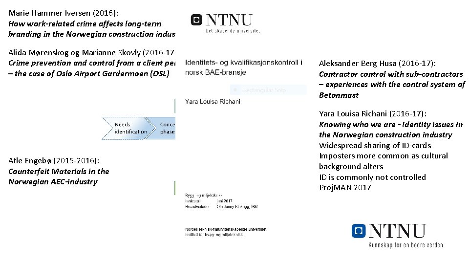 Marie Hammer Iversen (2016): How work-related crime affects long-term branding in the Norwegian construction