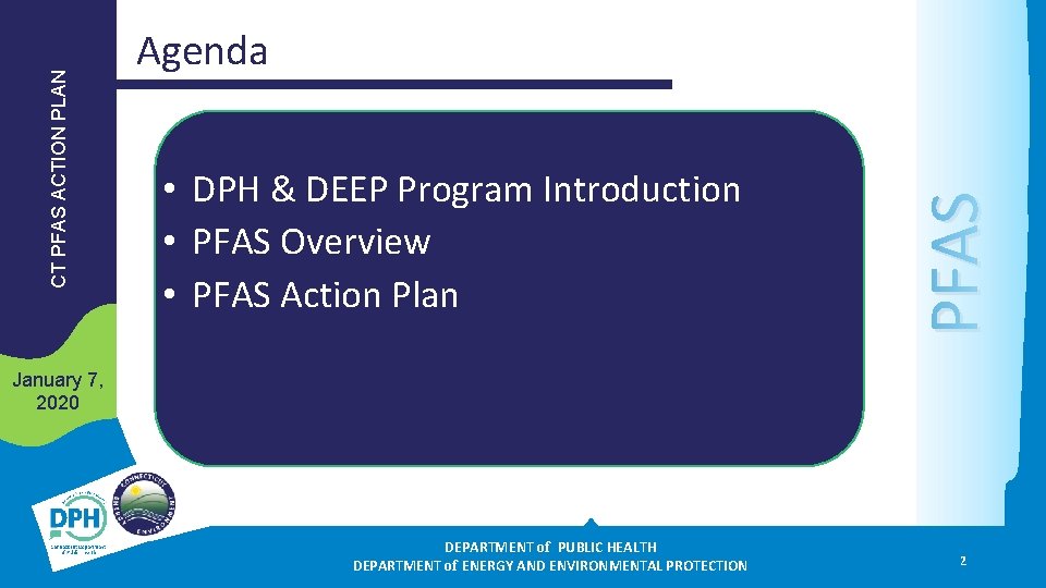  • DPH & DEEP Program Introduction • PFAS Overview • PFAS Action Plan