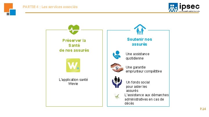 PARTIE 4 : Les services associés Préserver la Santé de nos assurés Soutenir nos PARTIE 4 : Les services associés Préserver la Santé de nos assurés Soutenir nos