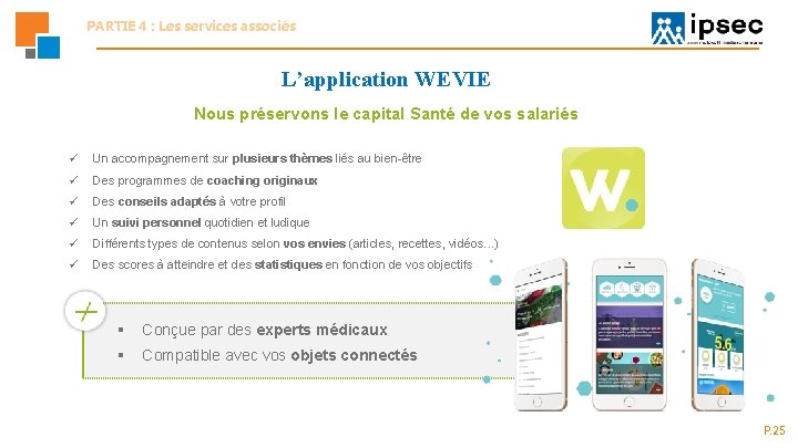 PARTIE 4 : Les services associés L’application WEVIE Nous préservons le capital Santé de PARTIE 4 : Les services associés L’application WEVIE Nous préservons le capital Santé de
