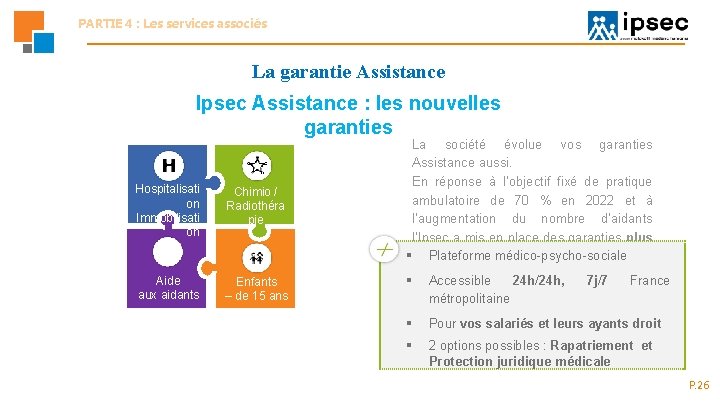 PARTIE 4 : Les services associés La garantie Assistance Ipsec Assistance : les nouvelles PARTIE 4 : Les services associés La garantie Assistance Ipsec Assistance : les nouvelles