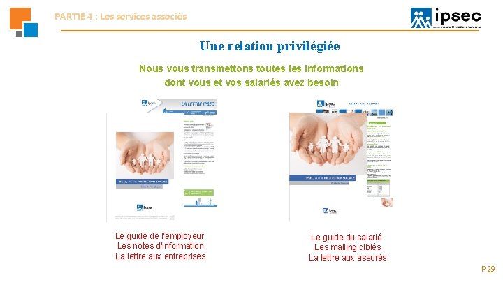 PARTIE 4 : Les services associés Une relation privilégiée Nous vous transmettons toutes les PARTIE 4 : Les services associés Une relation privilégiée Nous vous transmettons toutes les