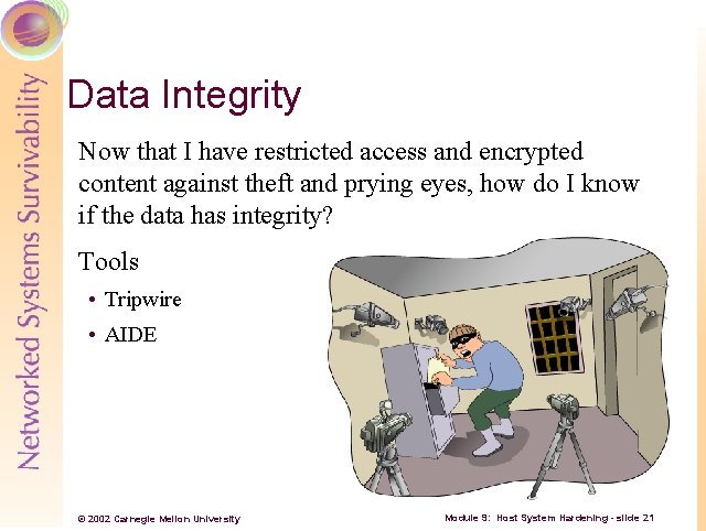 Data Integrity Now that I have restricted access and encrypted content against theft and