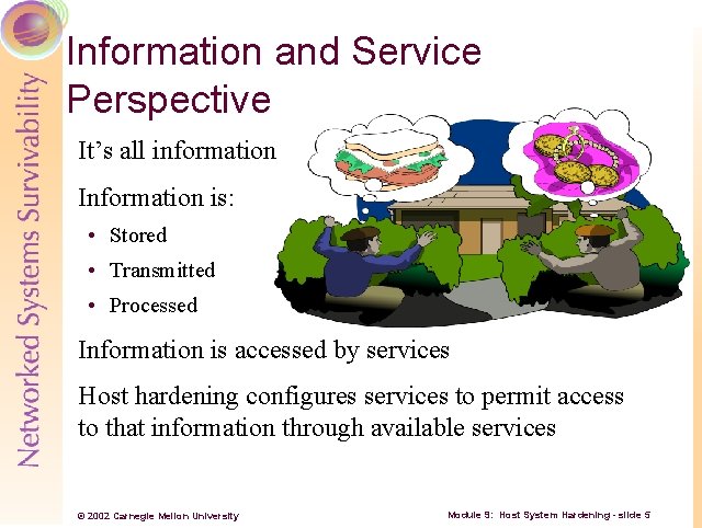 Information and Service Perspective It’s all information Information is: • Stored • Transmitted •