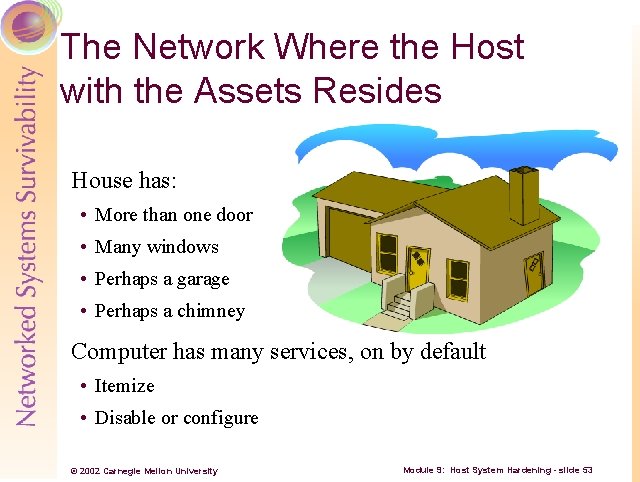 The Network Where the Host with the Assets Resides House has: • More than