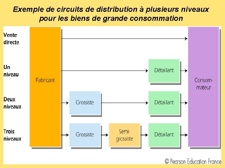 Exemple de circuits de distribution à plusieurs niveaux pour les biens de grande consommation